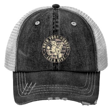 Discover Hold Your Horses, Let's Ride – Retro Cowboy Trucker Hats