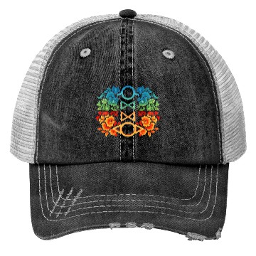 Discover Geometric Floral Pattern Trucker Hats