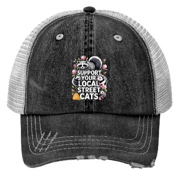 Discover Support Local Street Cats Bee Style Trucker Hats