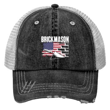 Discover Bricklayer Brickmason American Pride Trucker Hats