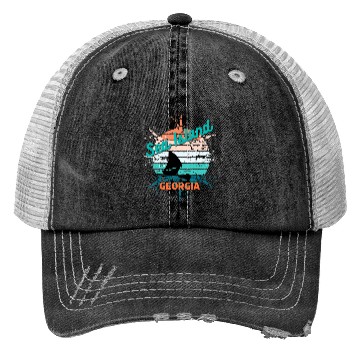 Discover Seaside Serenity Georgia Graphic Trucker Hats