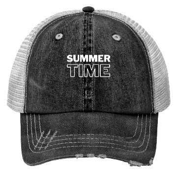 Discover Summer Time with Boat Outline Trucker Hats