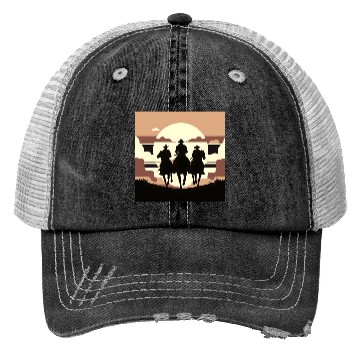 Discover Western Cowboys Riding Trucker Hats