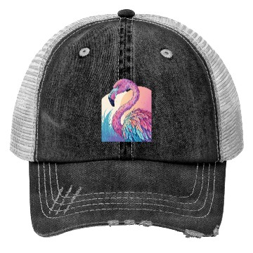 Discover Psychedelic Flamingo Trucker Hats