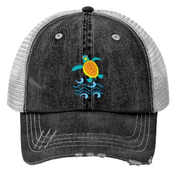 Discover Cute Hawksbill Baby Sea Turtle Trucker Hats