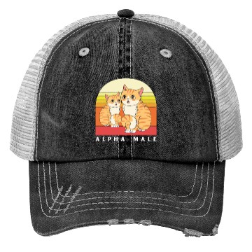 Discover Alpha Male Cat Alpha Animal Trucker Hats