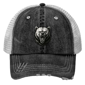 Discover Fierce Roaring Bear Head Trucker Hats – Bold Wilderness