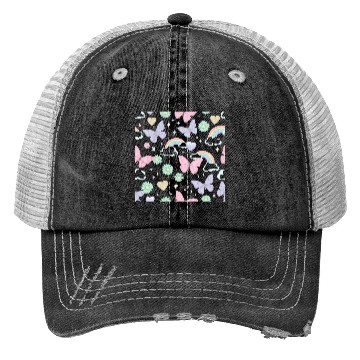 Discover Whimsical Butterfly Garden & Stars Pattern Trucker Hats