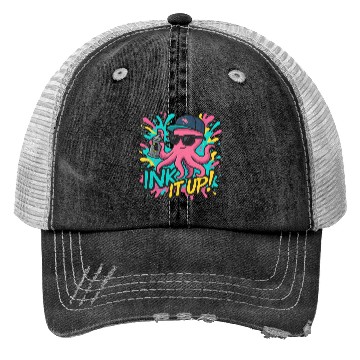 Discover Ink It Up – Cool Graffiti Octopus Street Art Desig Trucker Hats