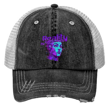 Discover Reality is Overrated – Vaporwave Cyberpunk Trucker Hats
