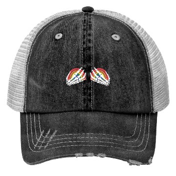 Discover LGBTQ Skeleton Hand Rainbow Trucker Hats