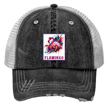Discover Graffiti Flamingo Explosion Trucker Hats