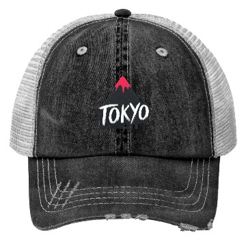 Discover Tokyo Text Design Trucker Hats