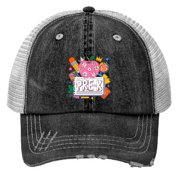 Discover Pre K Teacher Back To School Apple Notebook Trucker Hats