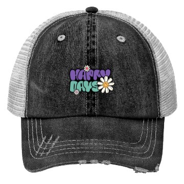 Discover Happy Days | Groovy Retro Daisy Flower Trucker Hats