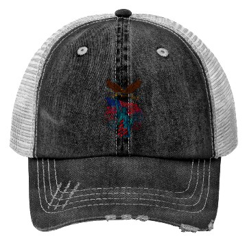 Discover US flag with eagle and statue of liberty Trucker Hats