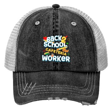 Discover Back To School Cafeteria Worker Proud Lunch Lady Trucker Hats