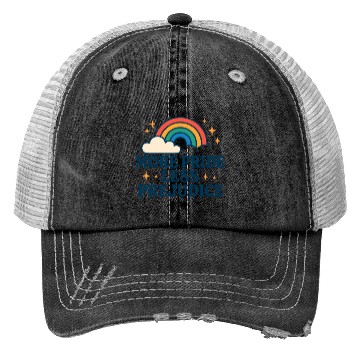 Discover More Pride Less Prejudice Rainbow Pride Month LGBT Trucker Hats