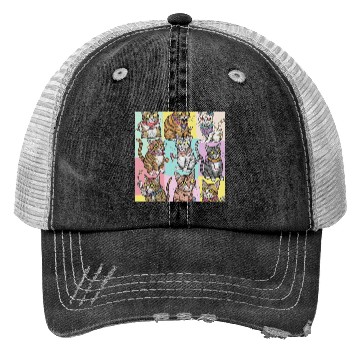 Discover Psychedelic Cat Collage Trucker Hats