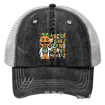 Discover Orange Dad Alphabet Teacher Trucker Hats