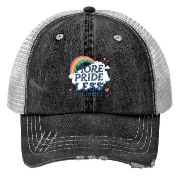 Discover More Pride Less Prejudice Rainbow Pride Month LGBT Trucker Hats