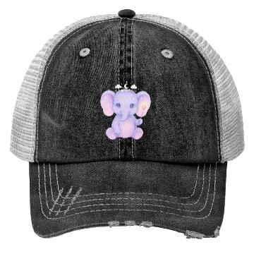 Discover Celestial Baby Elephant Magical Nursery Girl Art Trucker Hats