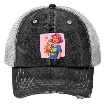 Discover Proud Cat Mom Style Trucker Hats