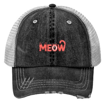 Discover Playful Meow Cat Typography for Cat Lovers Trucker Hats