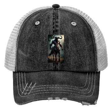 Discover Dark Minotaur Warrior Fantasy Art Trucker Hats