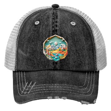 Discover 3D landscape Trucker Hats