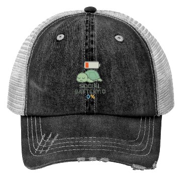 Discover Lowbat Turtle Social Battery 0% Trucker Hats