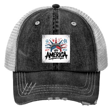 Discover Statue of Liberty USA Graffiti Zero Limit Brand Trucker Hats