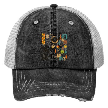 Discover Abstract Grid Geometry Trucker Hats