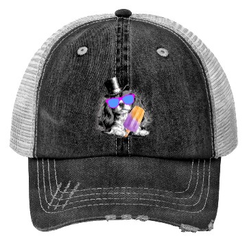 Discover Cavalier King Charles Spaniel with a popsicle Trucker Hats