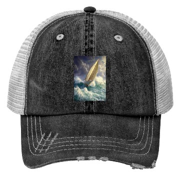 Discover Wild Sailing Through the Storm Trucker Hats