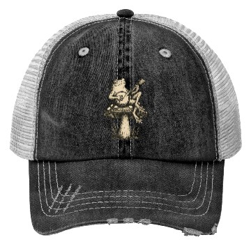 Discover Folk Toadstool Jam | Banjo Frog Cottagecore Art Trucker Hats