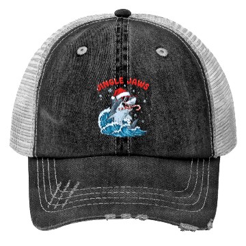 Discover Jingle Jaws – Christmas Holiday with Bite Design Trucker Hats