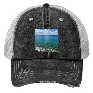 Discover Serene Ocean View Trucker Hats