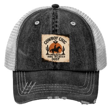 Discover Cowboy Chic Desert Ride Design Trucker Hats