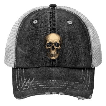 Discover Realistic Skull – Dark Grunge Art Trucker Hats