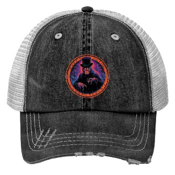 Discover Mortimer Nightshade – Haunted Host Emblem Trucker Hats