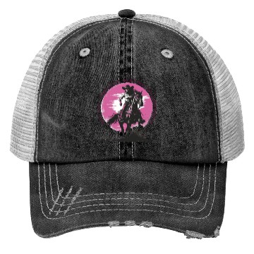 Discover Wild West Cowboy Riding Vintage Design Trucker Hats