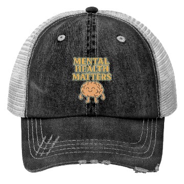 Discover Mental Health Matters Hand-Drawn Illustration Trucker Hats