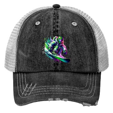 Discover Vibrant Neon Skiing Warrior Trucker Hats