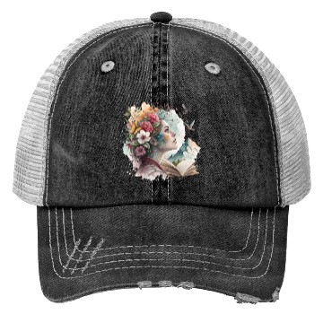 Discover Floral Mind – Surreal Nature Collage Trucker Hats