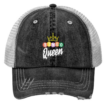 Discover Bingo Queen Bingo Player Royalty Trucker Hats