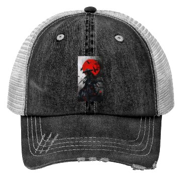 Discover Dark Samurai with Crimson Moon Trucker Hats