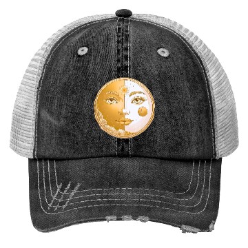 Discover Celestial  Lunar Sun Face Art Trucker Hats