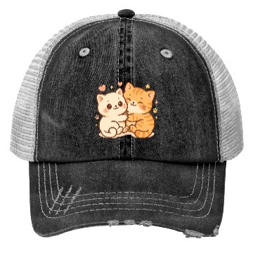 Discover Cute Kittens Embracing Heartwarming Design Trucker Hats