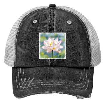 Discover Serene Water Lily Floral Print Trucker Hats